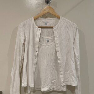 Brandy Melville Skylar Eyelet Tank and Zelly Cardigan SET